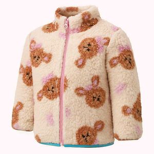 Cute Bear Print Fleece Jacket