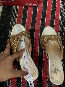 Golden bridal heels