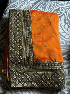 Orange Festive Wear Saree