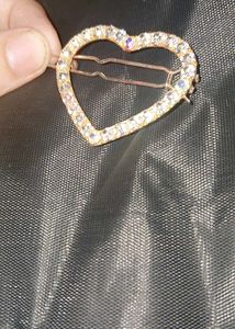 Heart Rhinestone Hair Clip Set Of 2