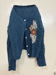 Knitted jacket and crop top