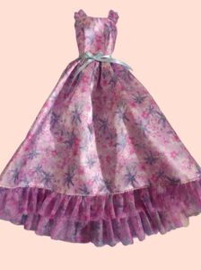 Floral Dress with Ruffle Hem For Barbie Doll