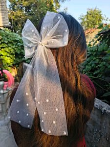 6 Combo Cute Pearl Bow Hair Clips 🤍💜🖤🩷🩵💗