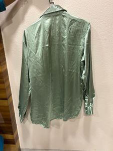 Sage Green Satin Button-Down