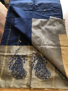 Navy Blue Emboridered Saree&amp;Blouse(Women’s)