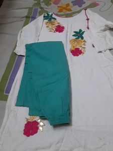 White Floral Embroidered Outfit