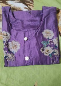 New Elegant Purple Embroidered Kurta