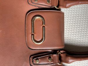 Tan structured Handheld Bag