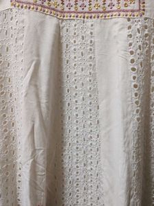 Embroidered White Kurta