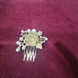 Pearl &amp; Rhinestone Flower Hair Comb