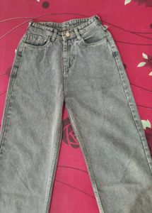 Gray Wide Leg Jeans