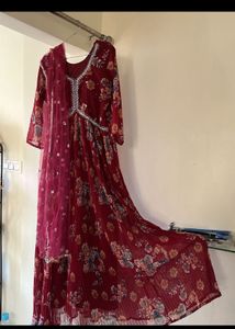 Maroon Ethnic Long Gown