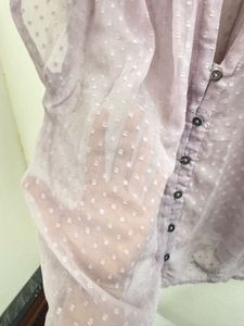 Lavender Button-Down Top