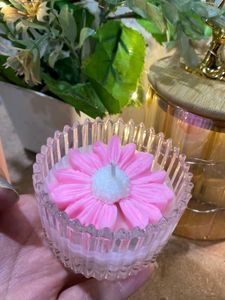 Lid Crystal Jar With Daisy Scented Candles