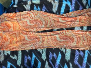 Retro Swirl Print Mesh Pants (Never Worn)