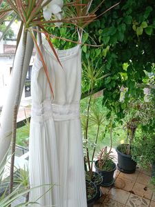 Ivory Pleated Maxi Dress