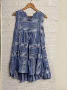 Blue Striped Sleeveless Top