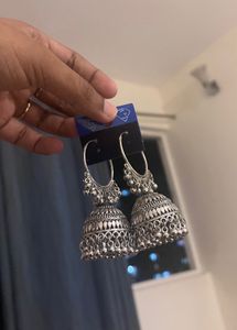 Silver Jhumka Earrings🖤