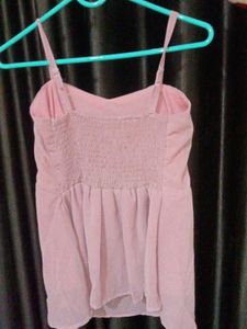 Sheer Pink 2-piece Tie-Front Top