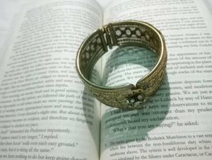 Oxidized Silver Necklace with bangle