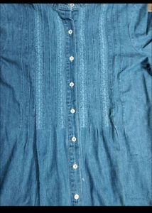 Denim Dress With Side Pockets