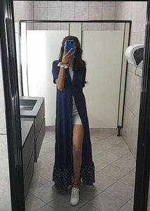 zudio women Navy Blue buttoned Dress/shrug long