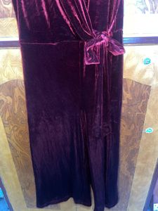Wardrobe Burgundy Velvet Jumpsuit L