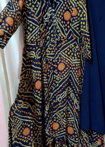 Eid Sale ❤Navy Blue High Low Kurta Plazzo