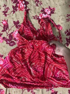 Red Printed short kurti