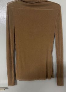 Brown Turtleneck Top
