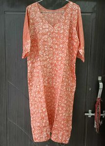 Peach Bhagalpuri Kurta