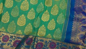 Elegant Green &amp; Blue Saree