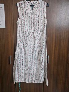 Off White Red Floral A Line Dress