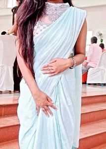 Elegant light blue Saree