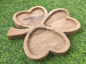 Wooden Cloverleaf Serving Tray/ Cheese Platter