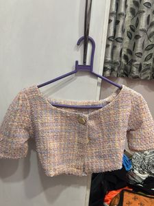 Tweed Crop Top - Chic &amp; Trendy