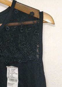 Trendy New Black Lace Tank Top