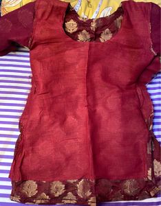 BRAND NEW Maroon kurti in Copper zari wor