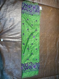 Green & Purple Embellished Sari