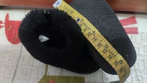 Black Faux Suede Buckle Winter Boots