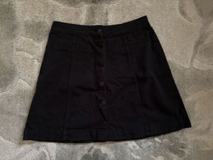 H&amp;M Black Button-Front Mini Skirt