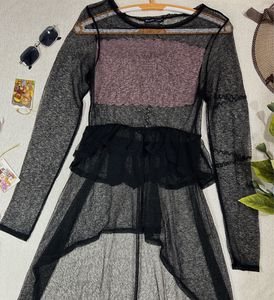 Zara Sheer High Low Top🖤