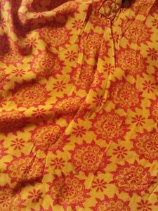Orange Printed Kurta