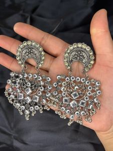 Silver Oxidized Earrings