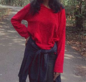 Red Knit Top