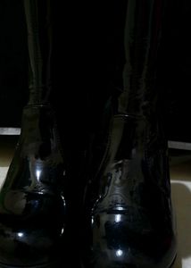 Black Patent Leather Boots