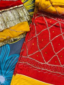Yellow &amp; Red Salwar Kameez