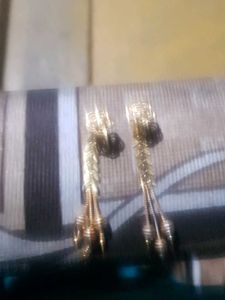 Long Gold Covering Earring