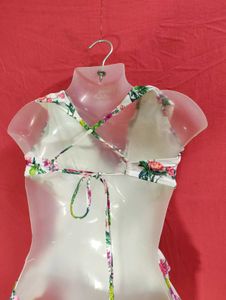 H&amp;M Tropical Floral Ruffle One-Piece Swimsuit