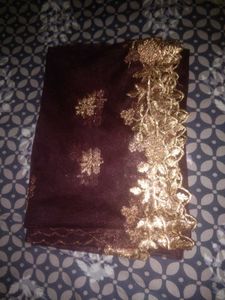 Purple Net Dupatta
